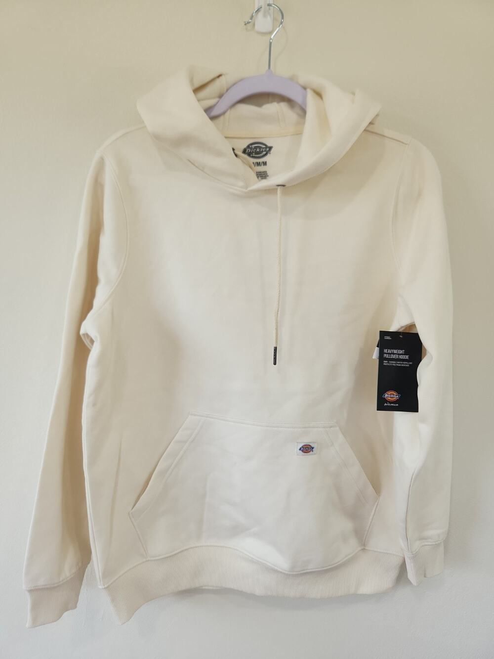 Dickies Girl Hoodie Black Beige Medium Soft Kangaroo Pockets Sweatshirt NWT